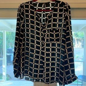 Black and White Boho Blouse